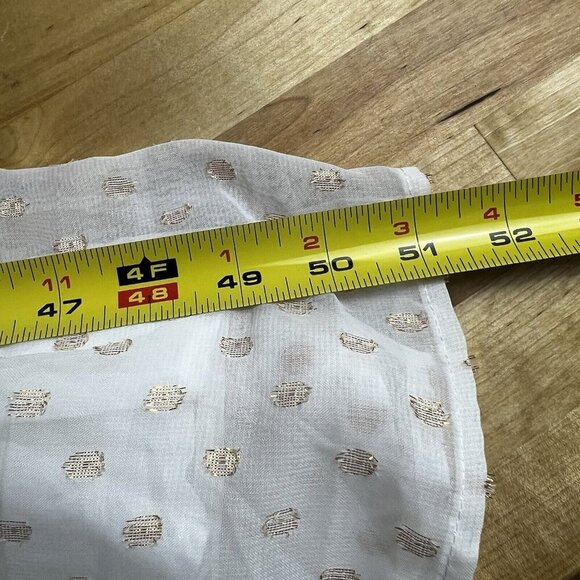 Lulus Shining Sight White Metallic Gold Polka Dot One-Shoulder Midi Dress Medium - Picture 14 of 14